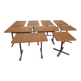 Lot de 9 table de bistrot métal bois et formica