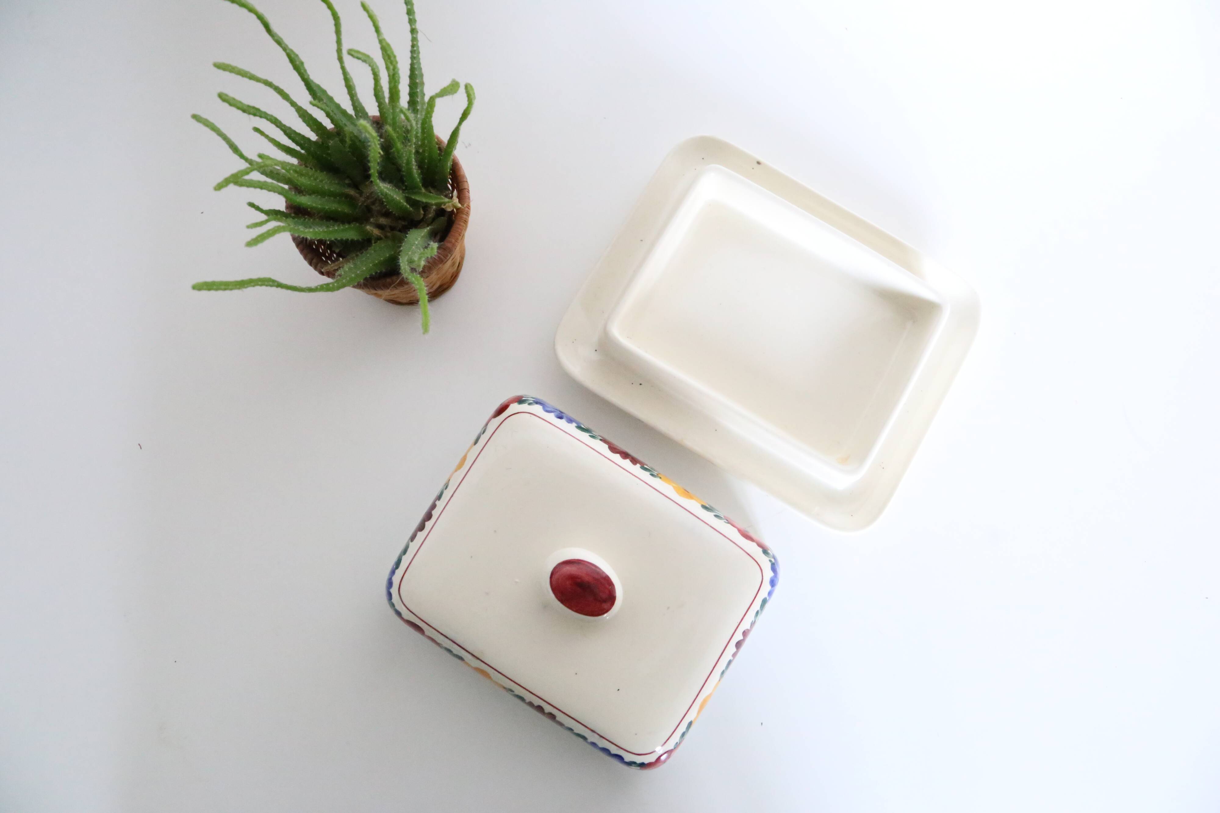 Ceramic butter dish, vintage