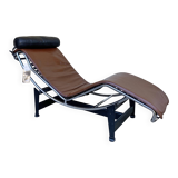 LC4 brown leather by Le Corbusier, Jeanneret & Perriand, Cassina, 1980