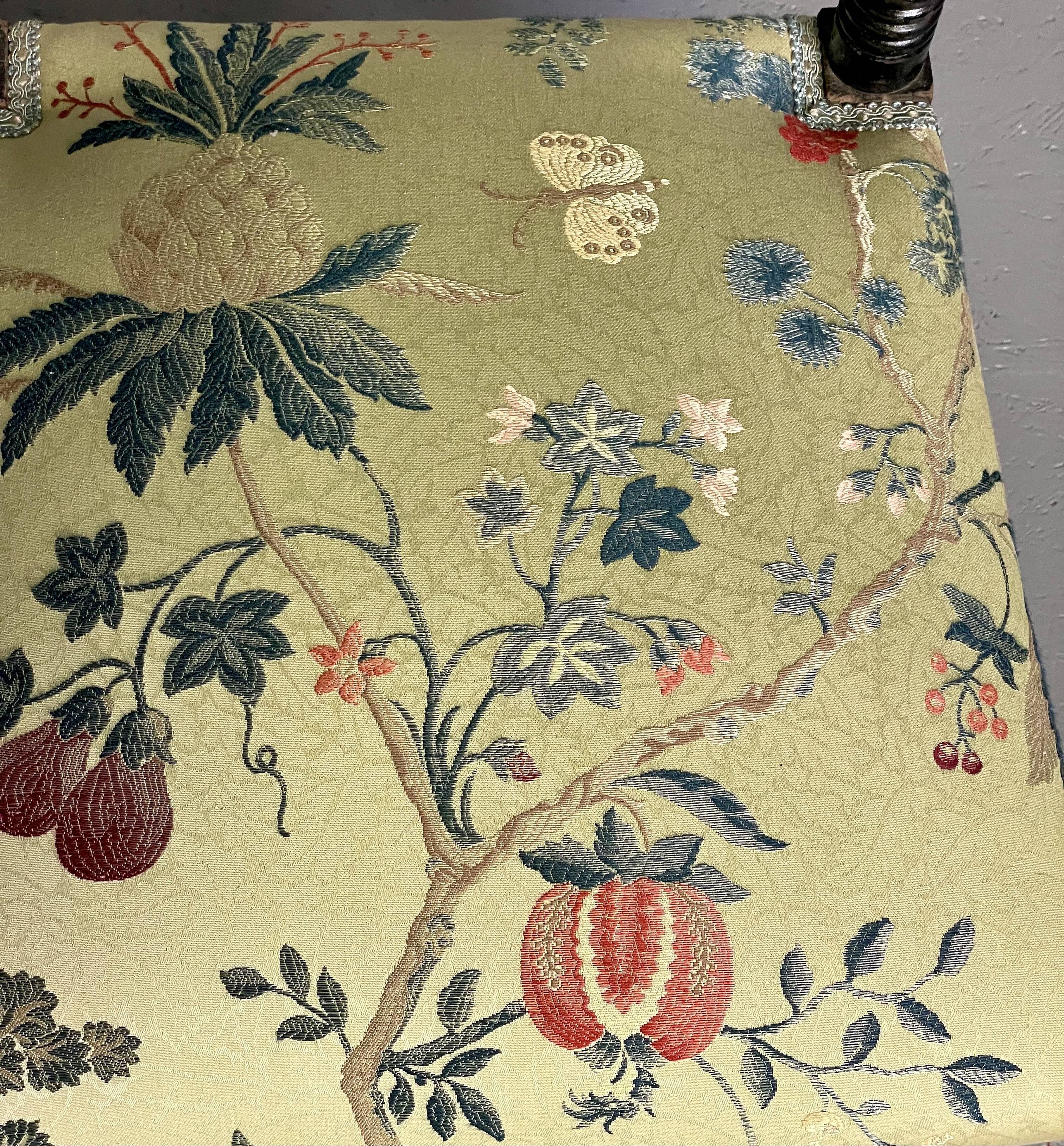 Antique Parlor Chair with Nobilis Floral Fabric