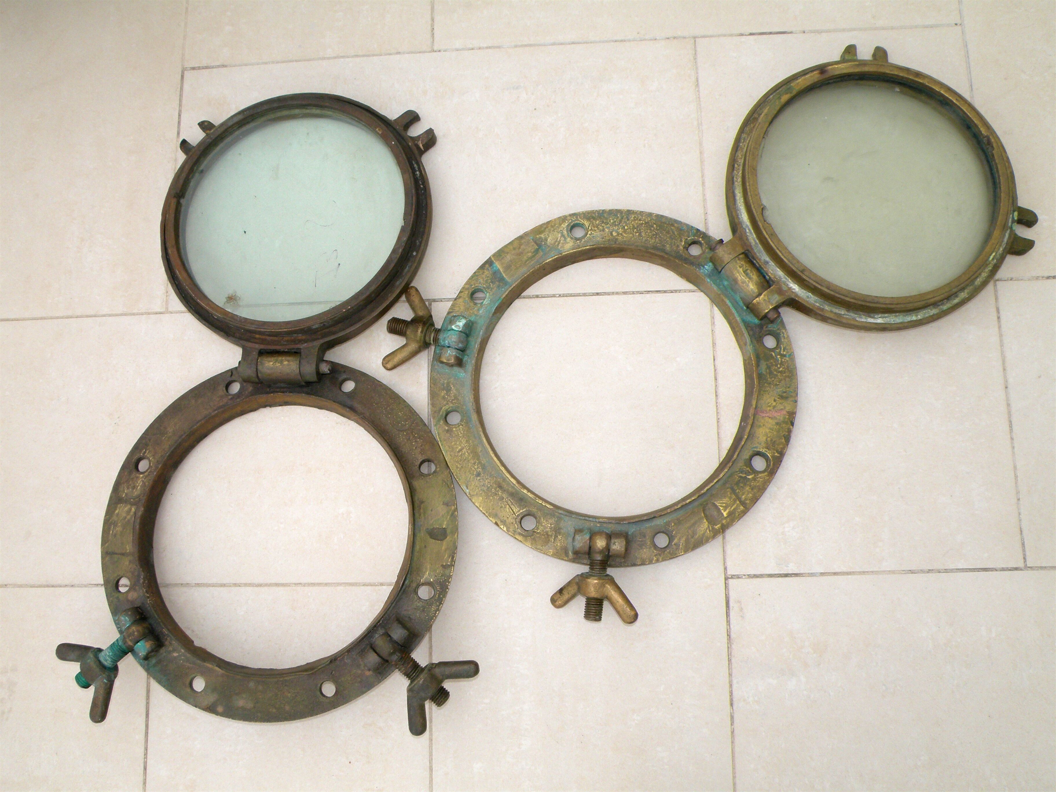 Two large windows complete old ship