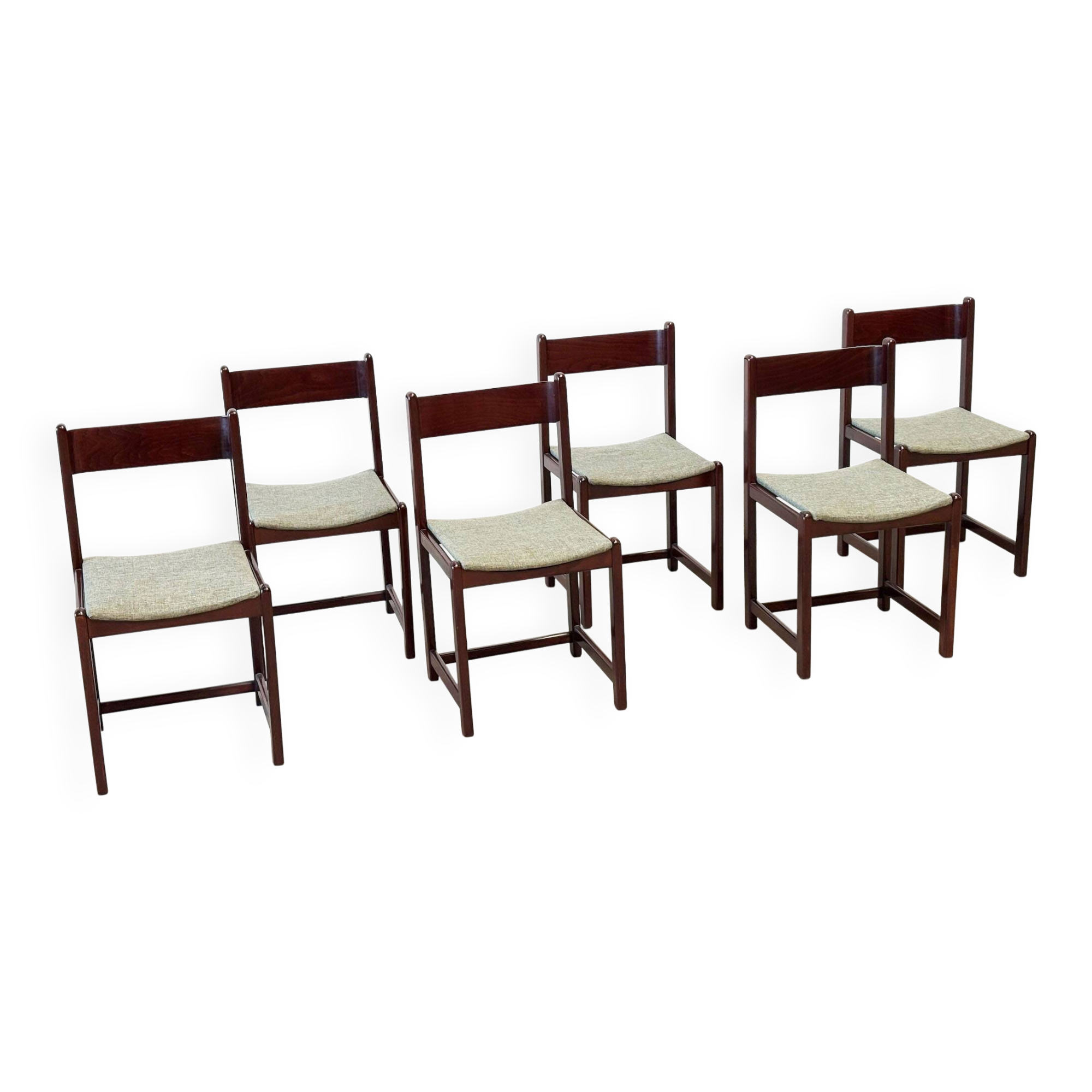 Set of six Italian dining chairs
