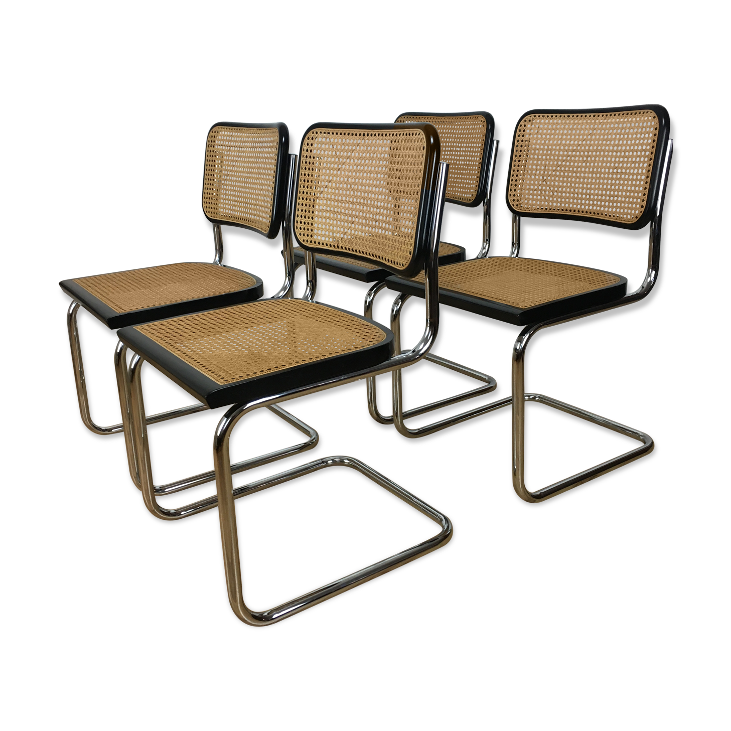 4 chairs Cesca B32 by Marcel Breuer