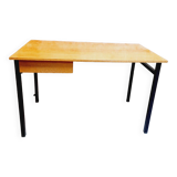 Wood and black metal desk