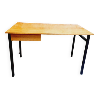 Bureau  bois et métal noir