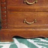 Small oak display case, old glass