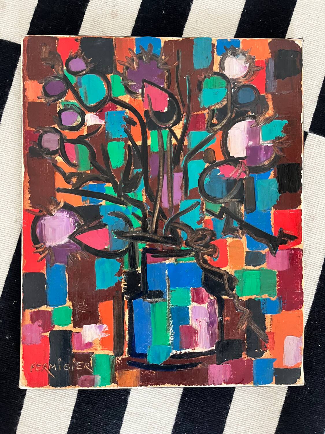 Colorful oil painting by Fermigier