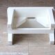 bench rests white wooden feet, 50s