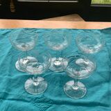 5 vintage mismatched champagne glasses