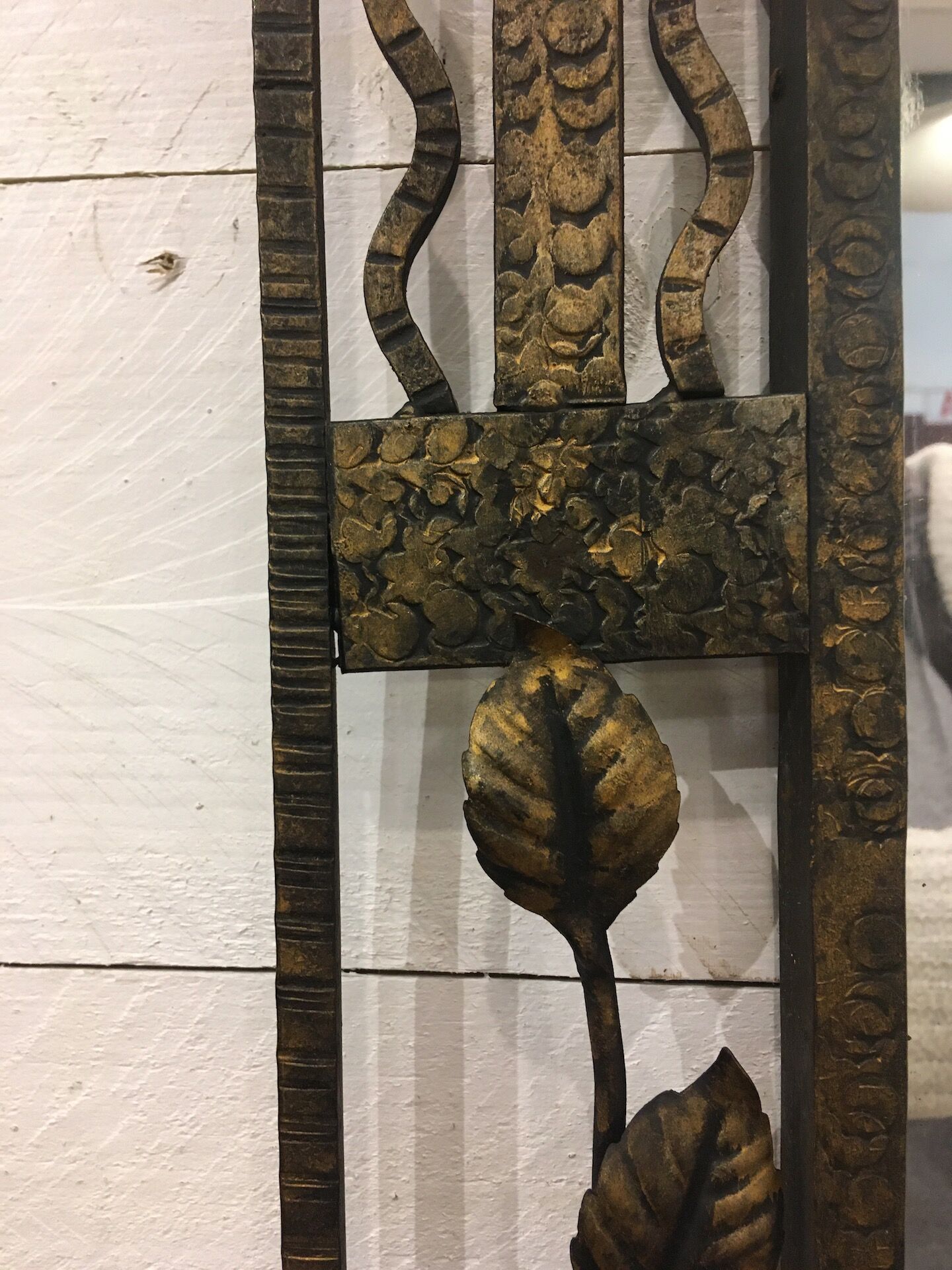 Art Deco mirror in wrought-patina wrought iron, France 1930