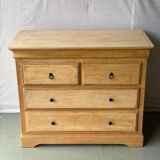 Vintage Louis Philippe chest of drawers renovated in raw wood