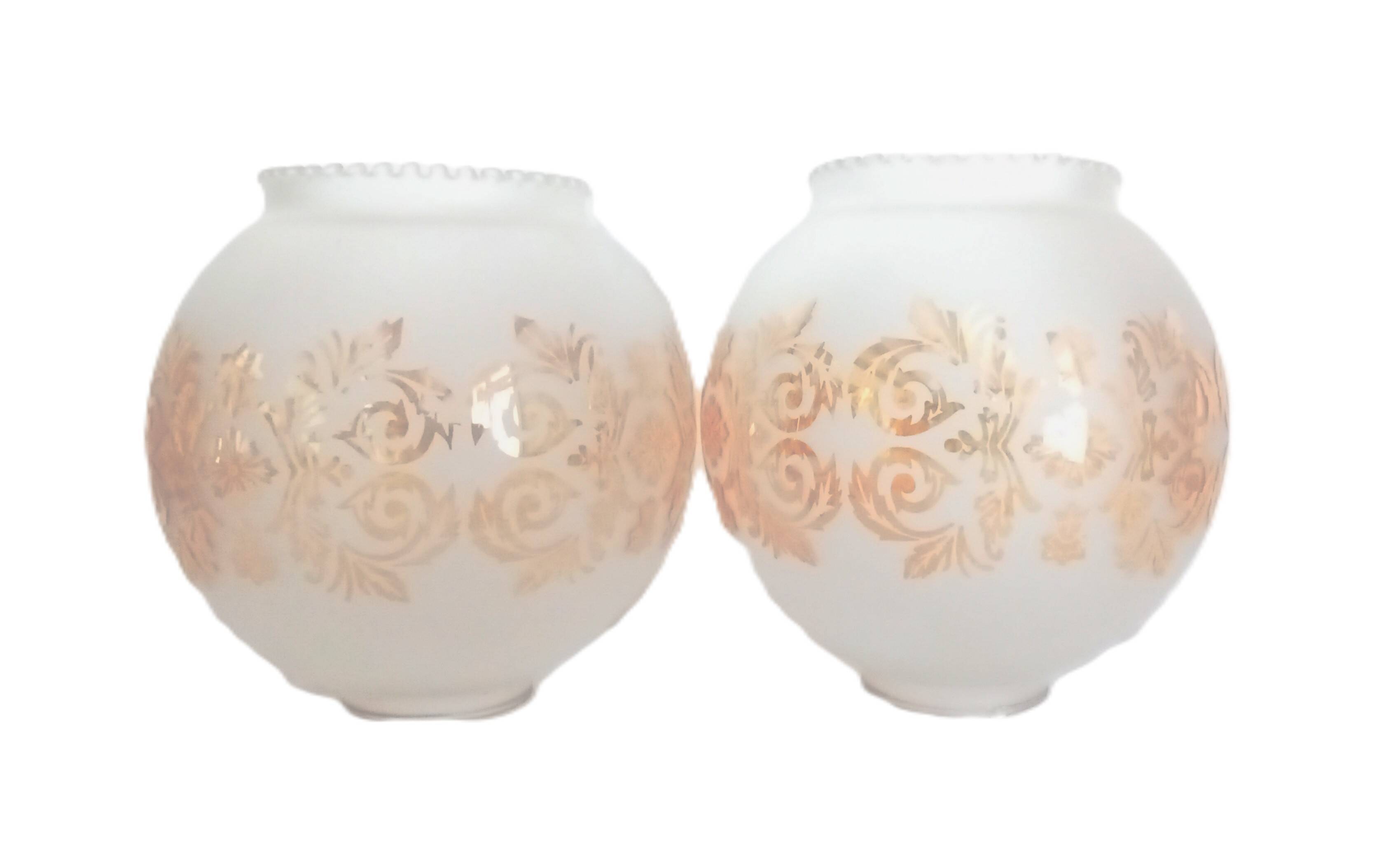 Pair of globes for light fixture