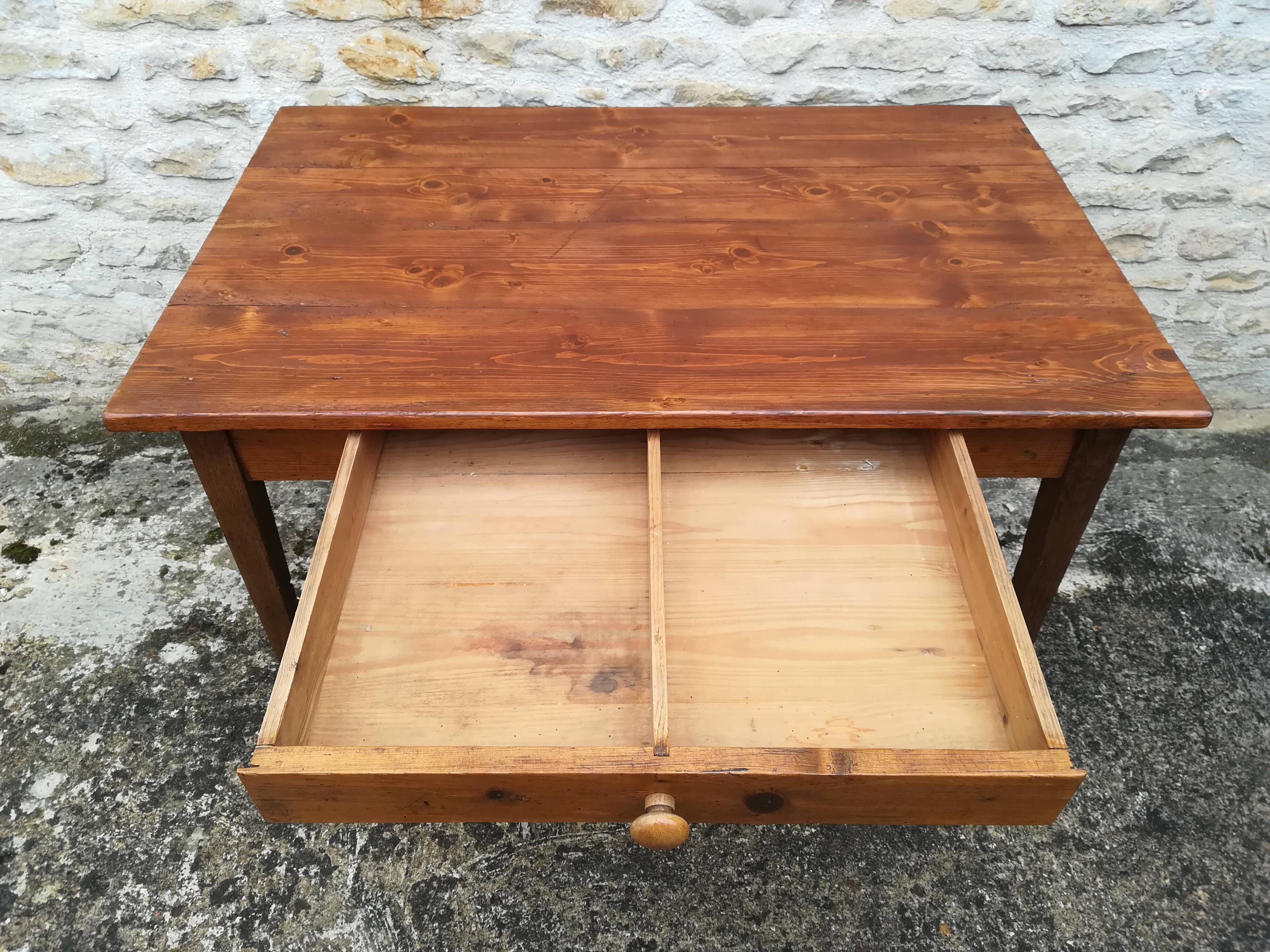 Farm table with drawer