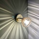 Vintage amber glass globe wall light