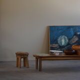 Mid-century organic Scandinavian coffee table, wabi-sabi style, made in the 1960s.