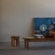 Mid-century organic Scandinavian coffee table, wabi-sabi style, made in the 1960s.