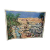 Affiche scolaire éditions rossignol N° 43 et 44 la rizière et l'oasis