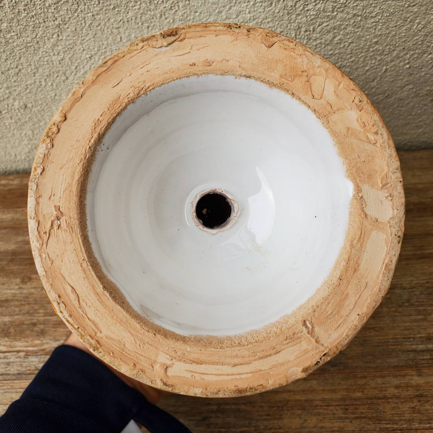 Glazed ceramic candle holder
