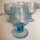 Set of 4 glasses cups on foot in bulled glass from Biot 1960