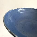 Signed blue stoneware fruit bowl