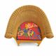 2 x rattan  arm chairs 1980s with original upholstery
