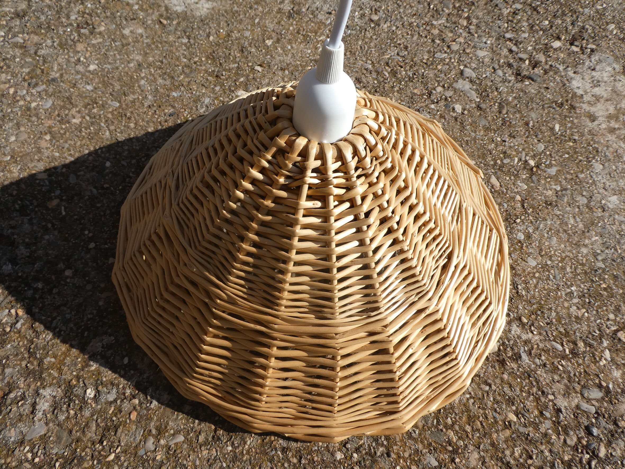 Vintage wicker pendant lamp