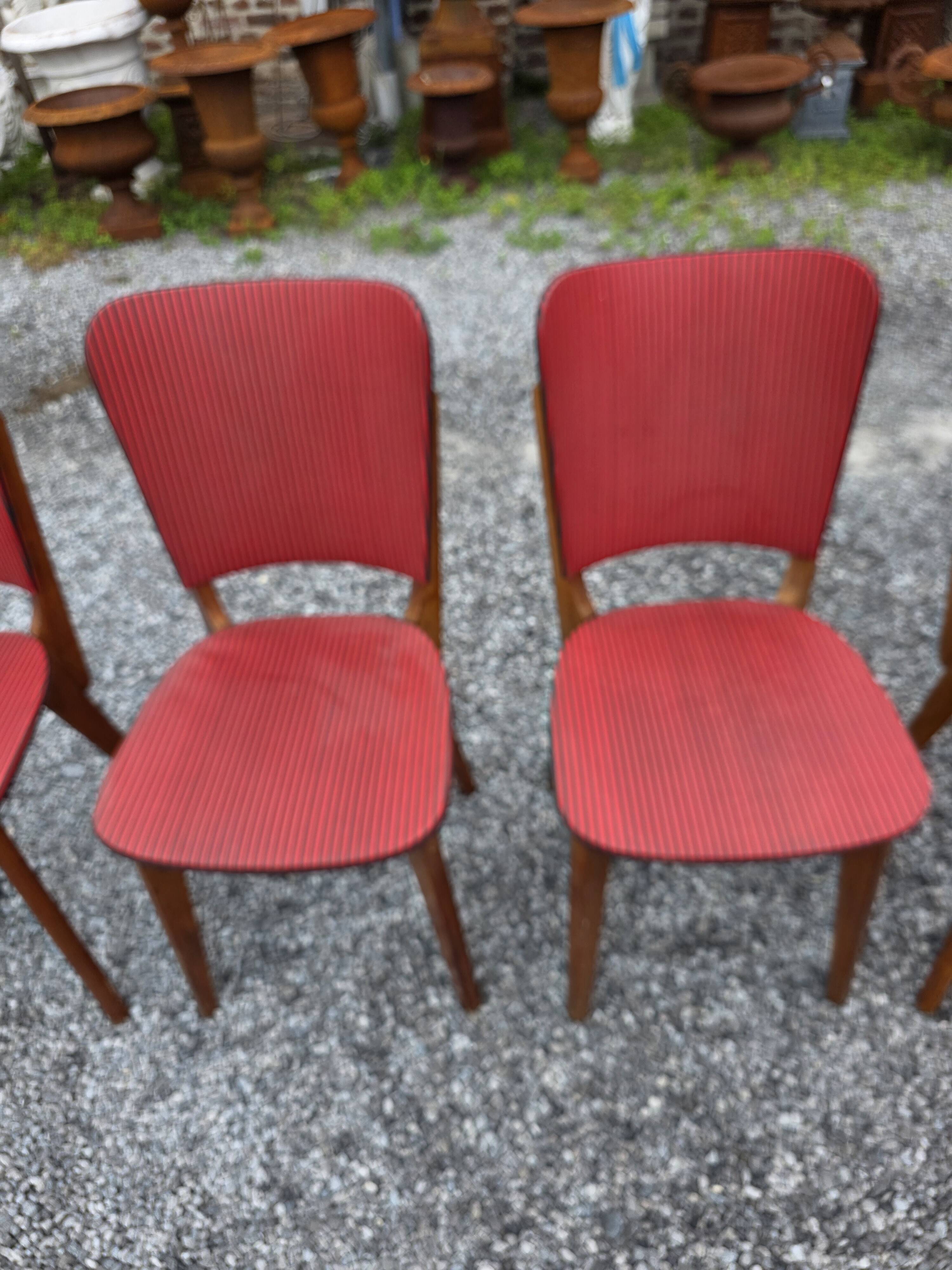 6 vintage oak chairs from the 1960s