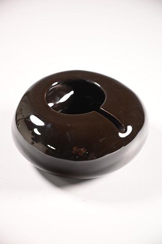 Model 411 Ashtray in Brown Glazed Ceramic from Sicart