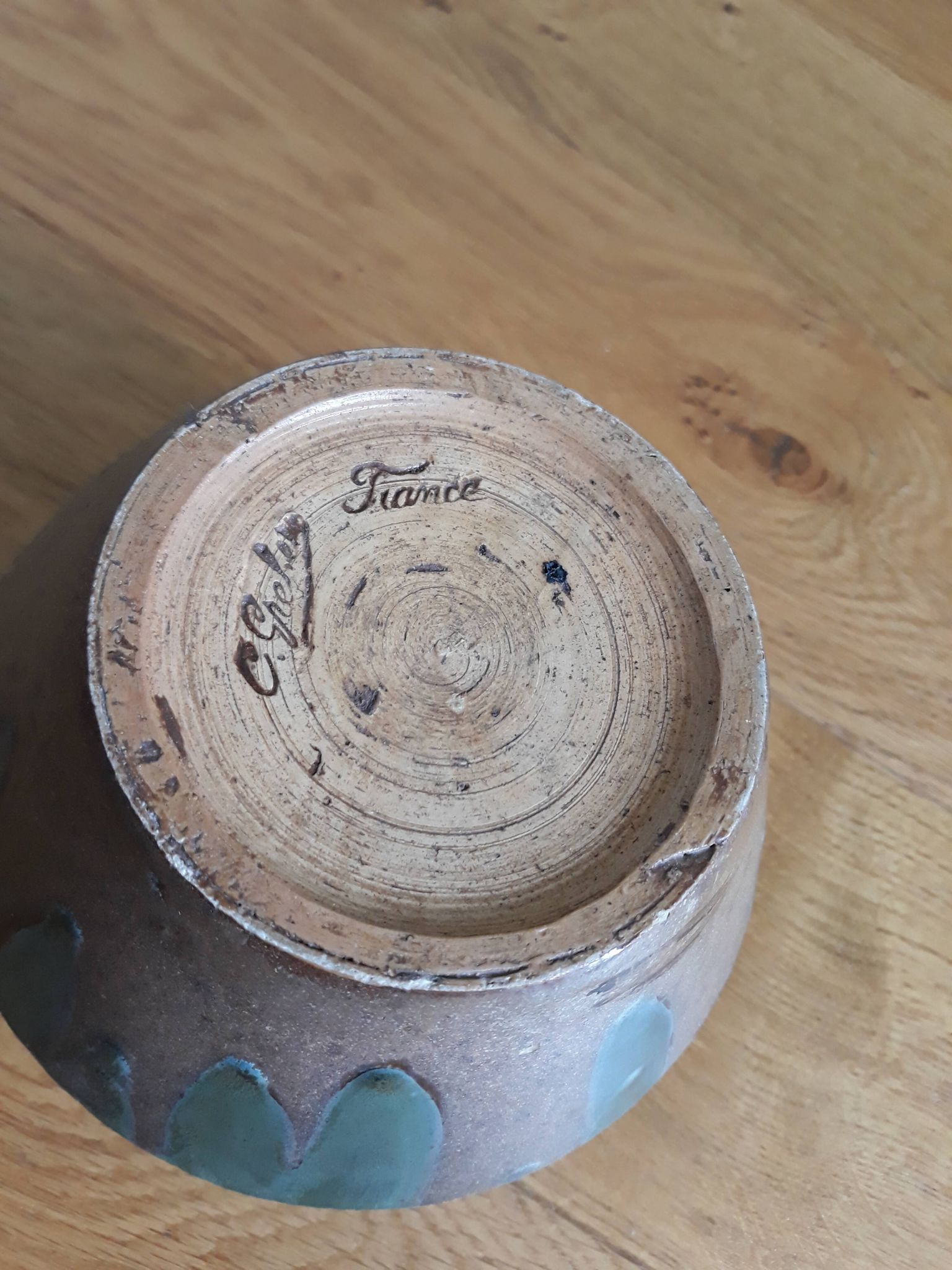Vase pot en céramique signé C. Greber