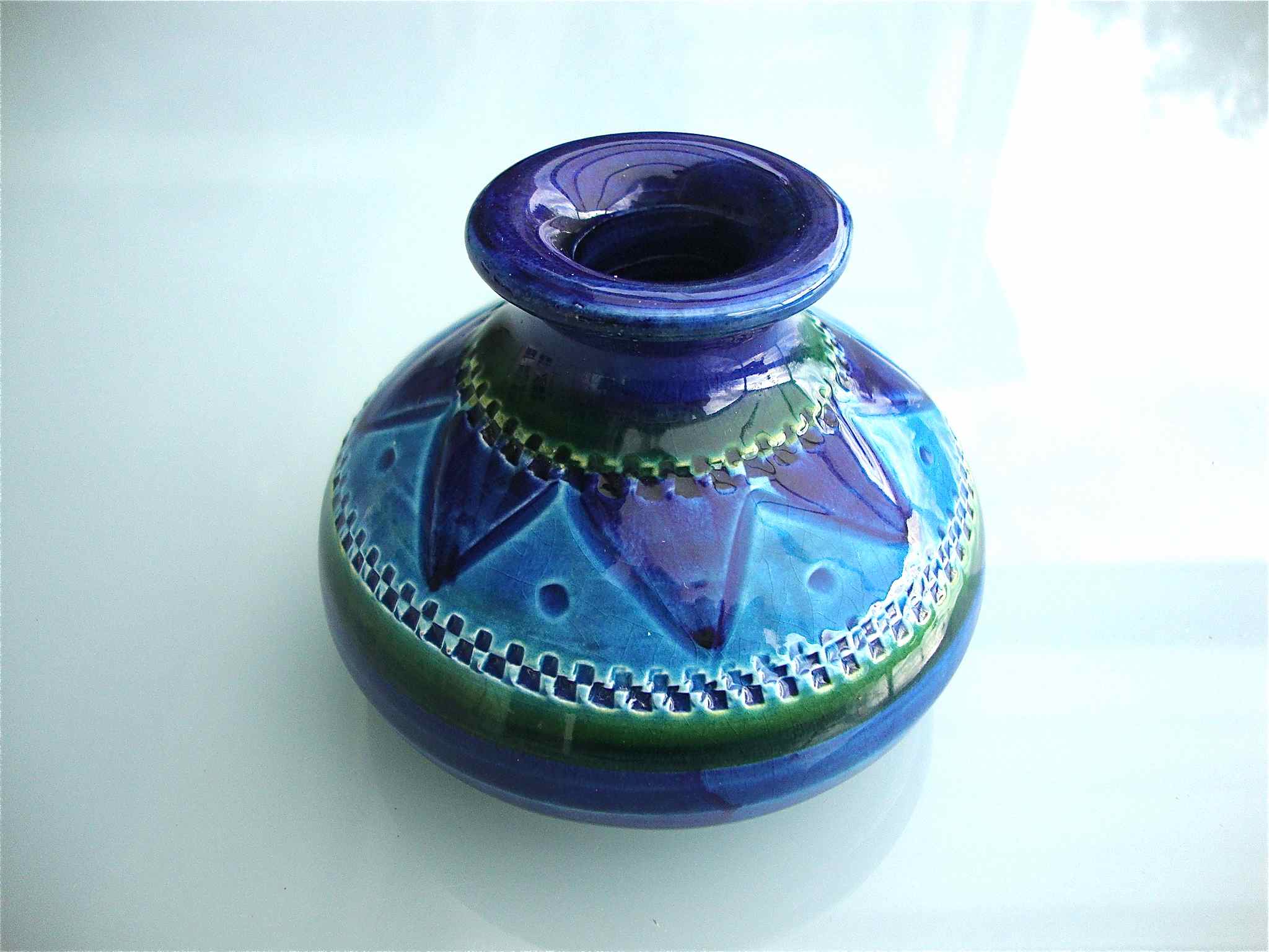 Small vase Aldo Londi Bitossi Rimini blu