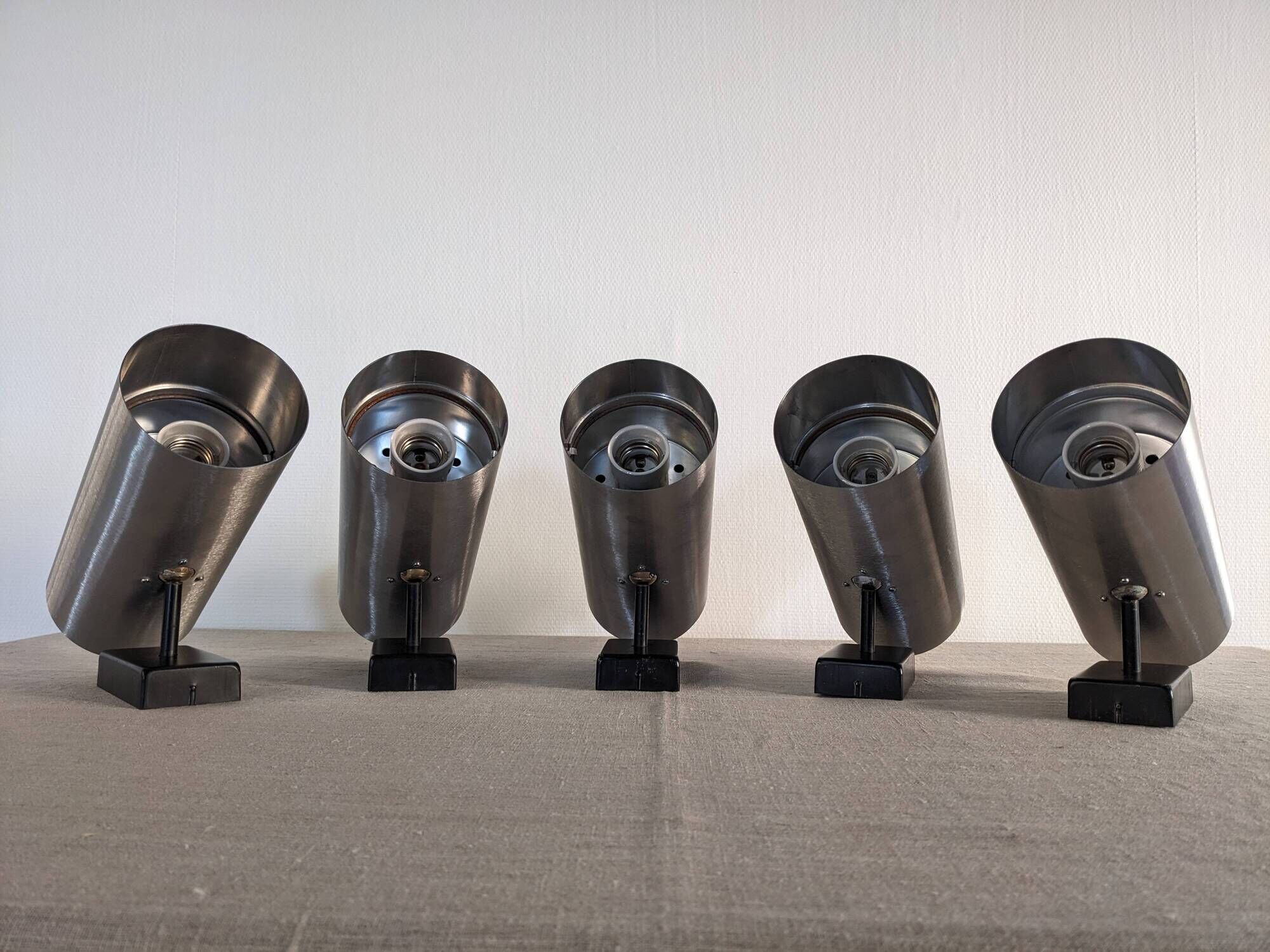 Series of 5 wall spotlights by René-Jean Caillette for Parscot circa 1960