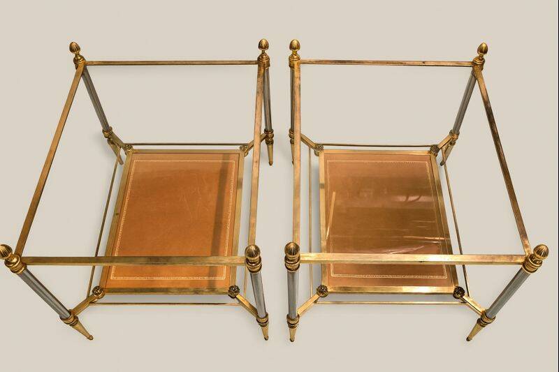 Pair of side tables attributed to Maison Jansen, circa 1950–1960.