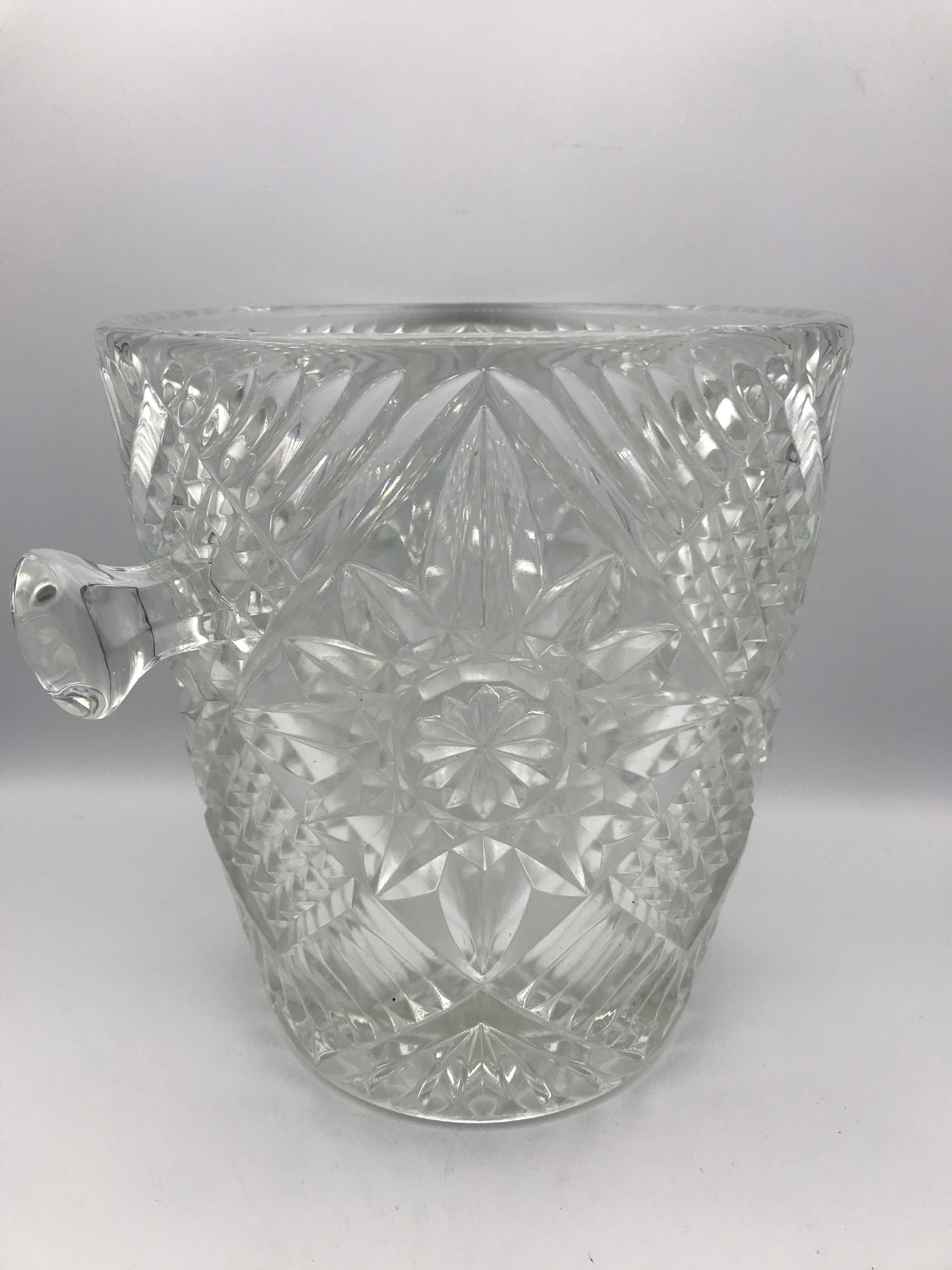 Champagne bucket in glass or crystal called bohemian