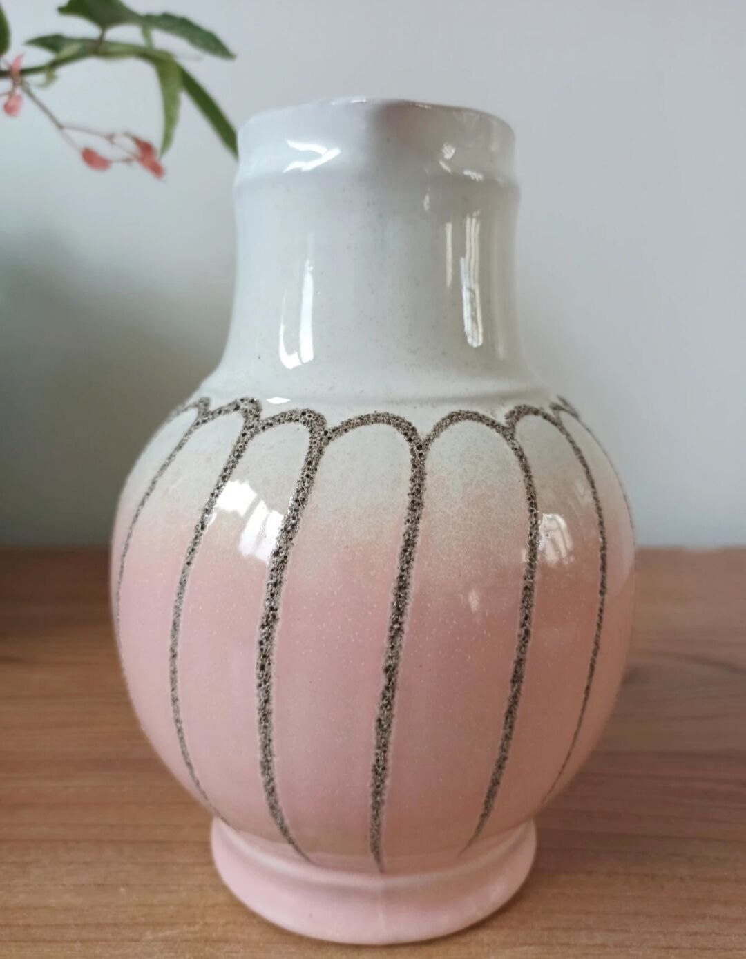 Vintage enamelled ceramic jug - Strelha GDR