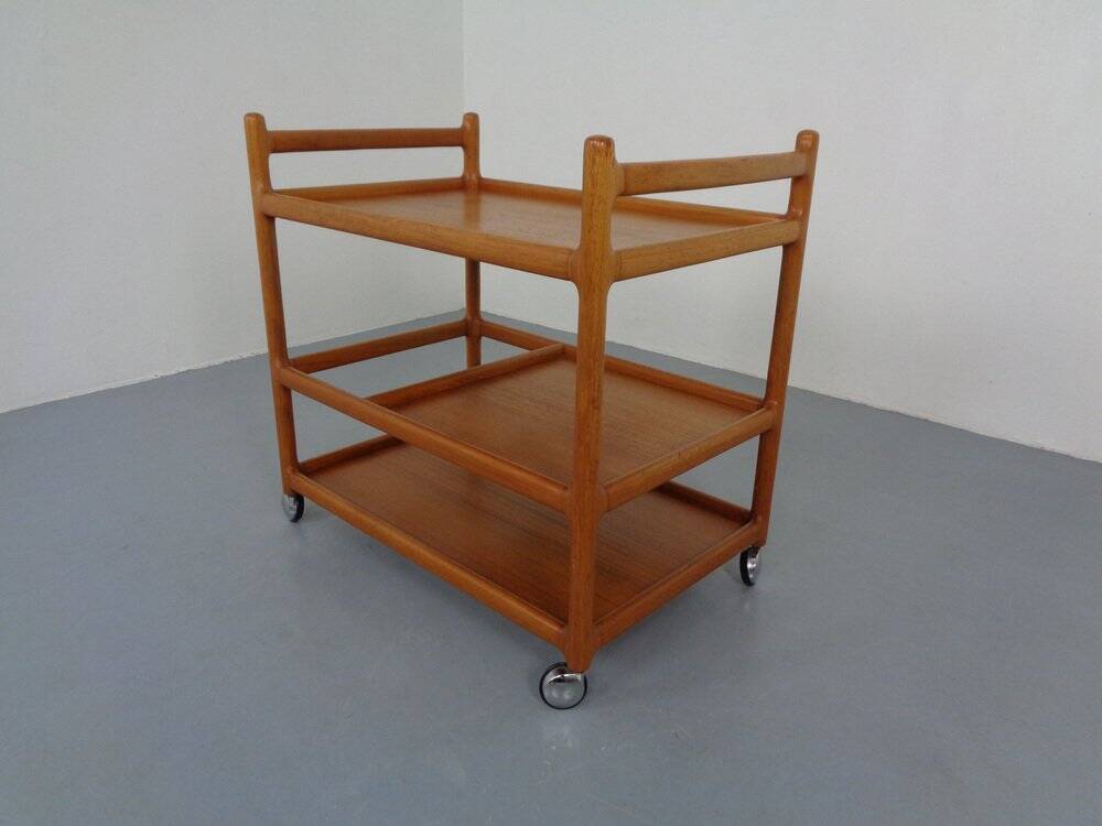 Danish Teak Serving Cart by Johannes Andersen for CFC Silkeborg, 1960s