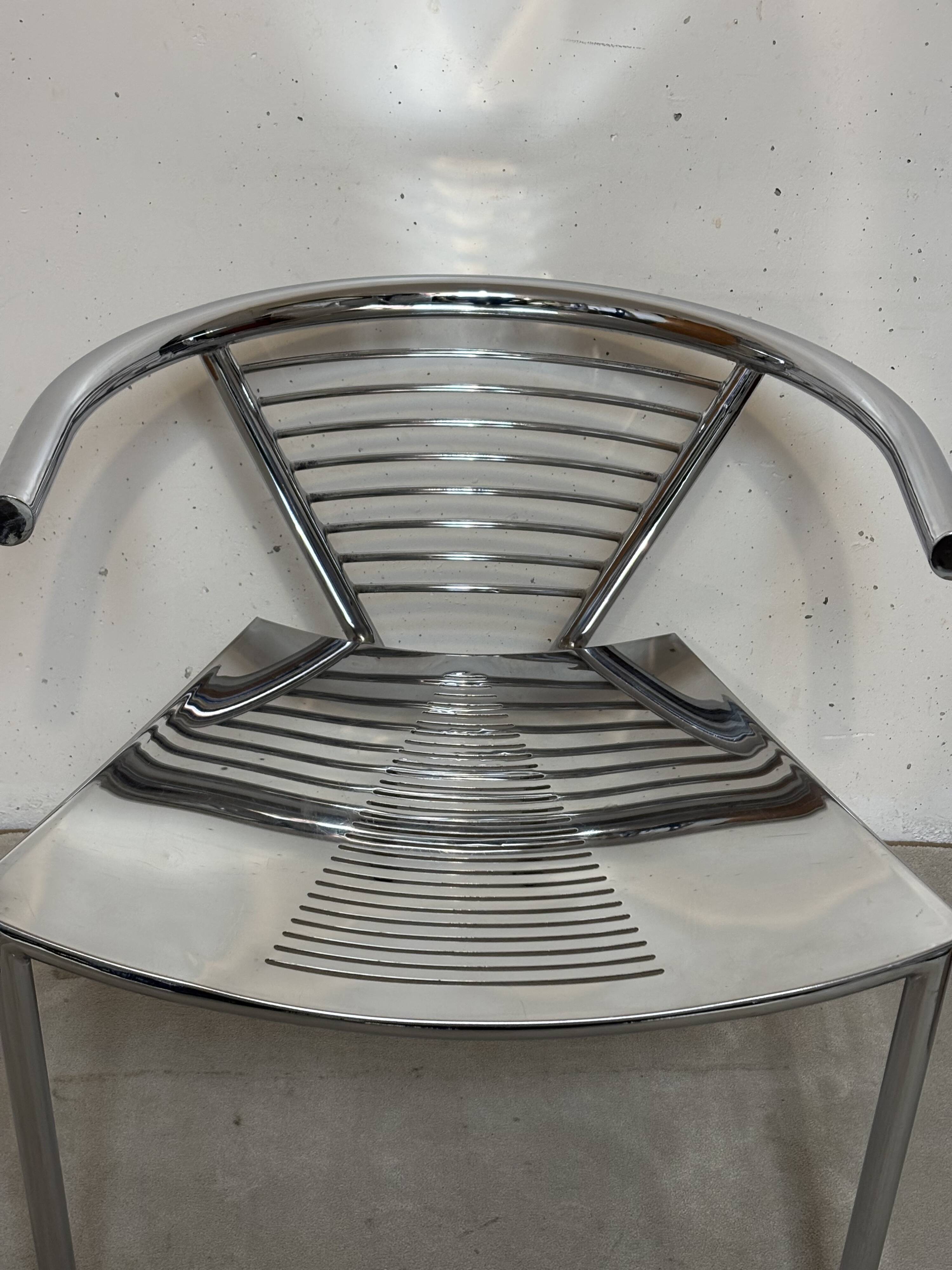 Fauteuil métal chromé, Ronald-Cecil Sportes, 1980