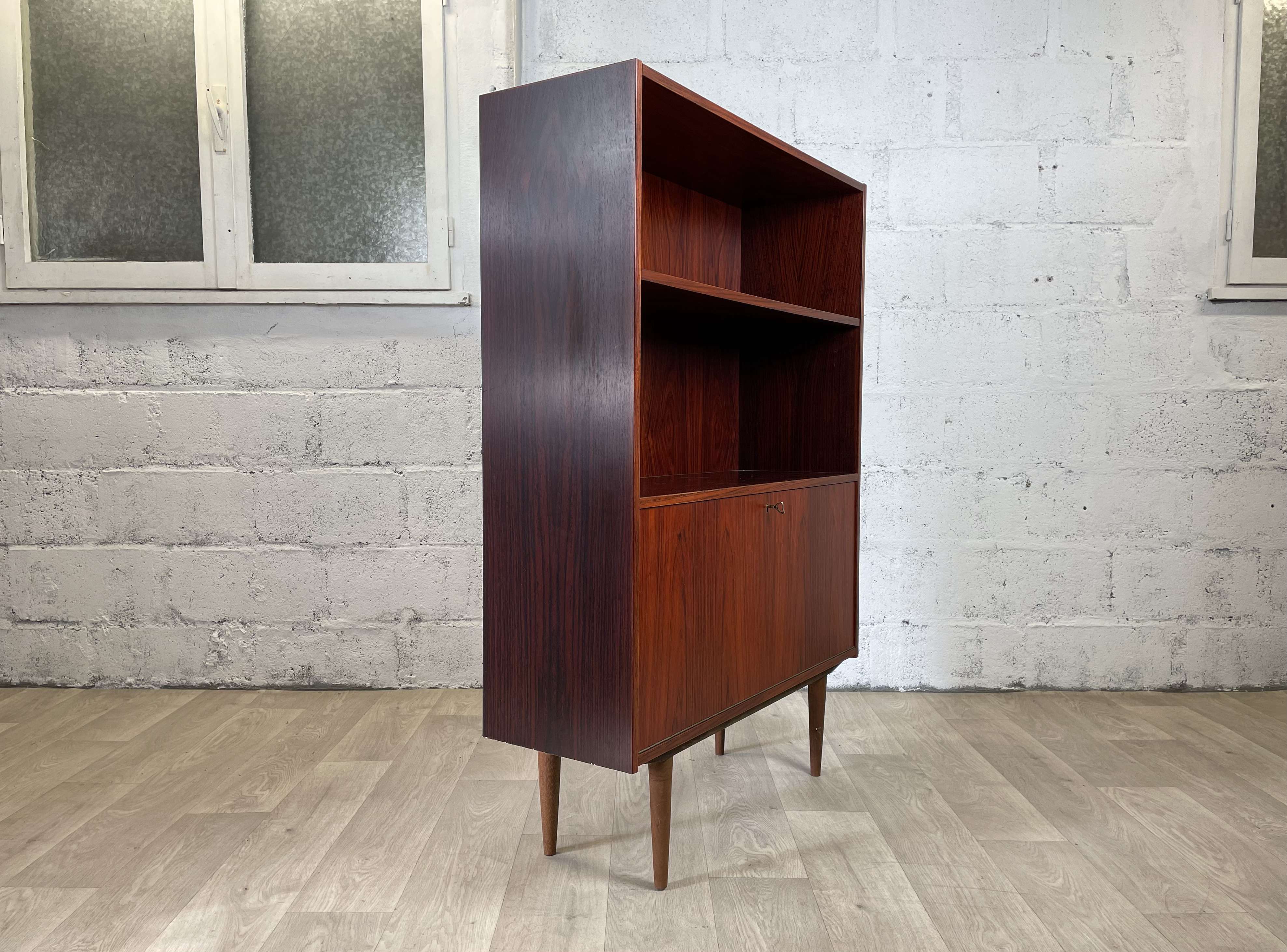 Scandinavian rosewood bookcase, 60s