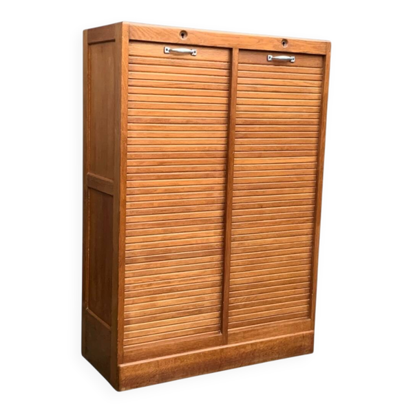 Classeur à rideau ancien en chêne H120