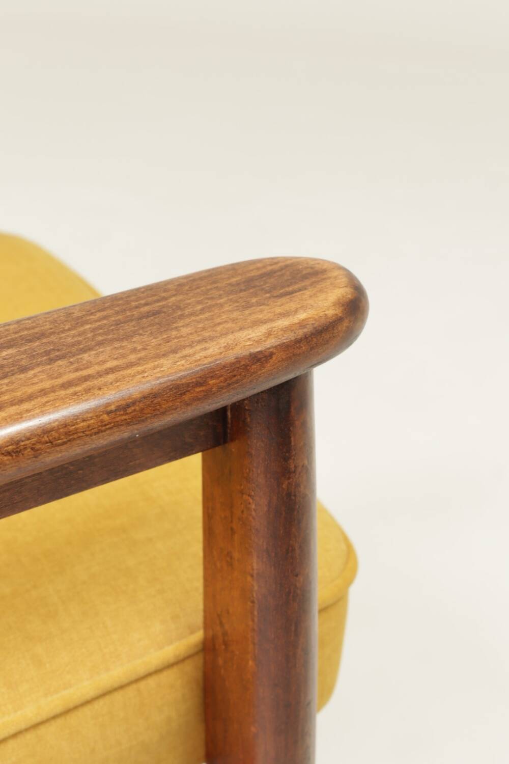 Vintage Scandinavian style yellow retro velvet armchair 1960s