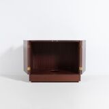 Vintage bar cabinet with brass markings