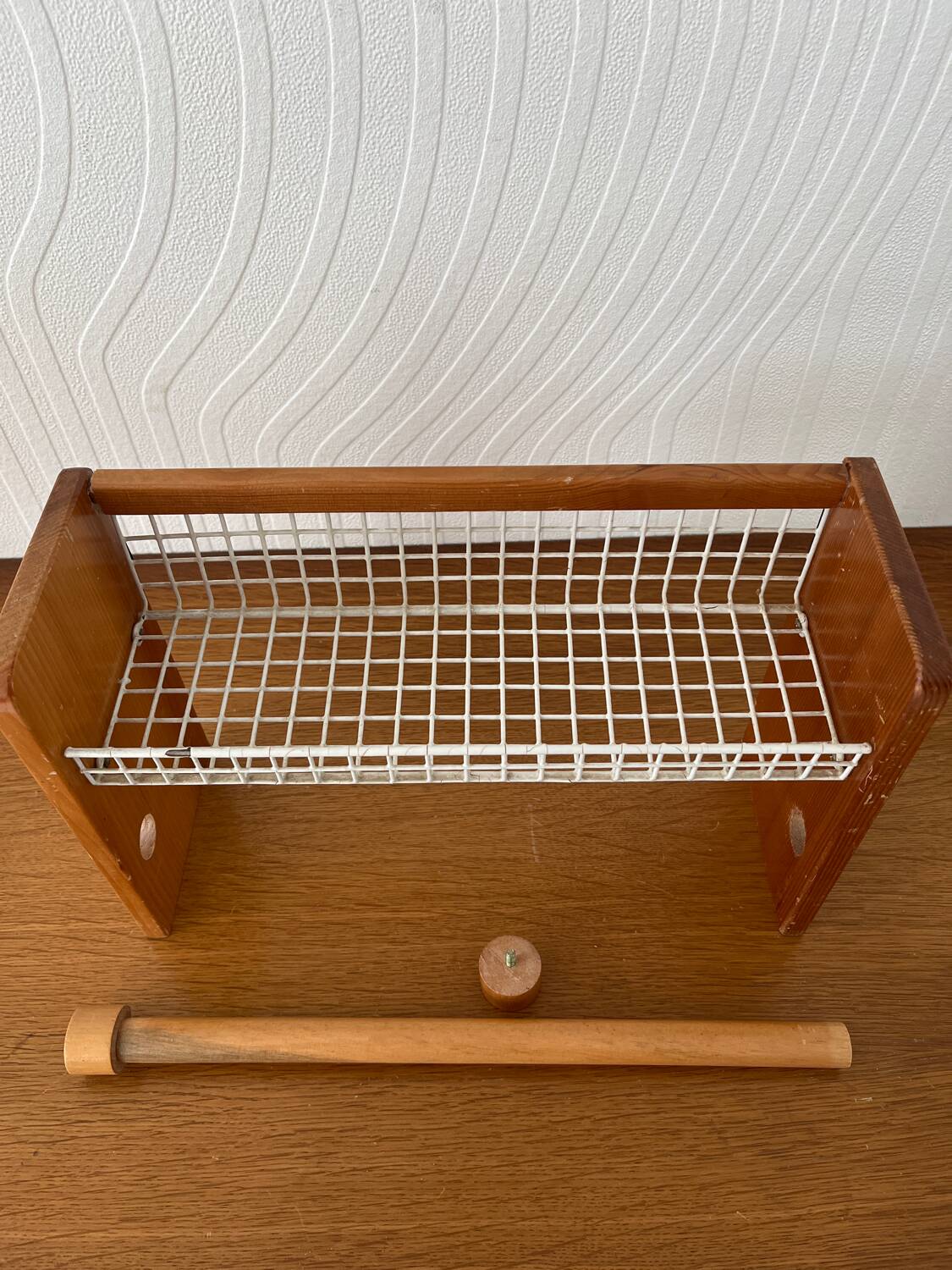 Vintage spice rack and kitchen towel