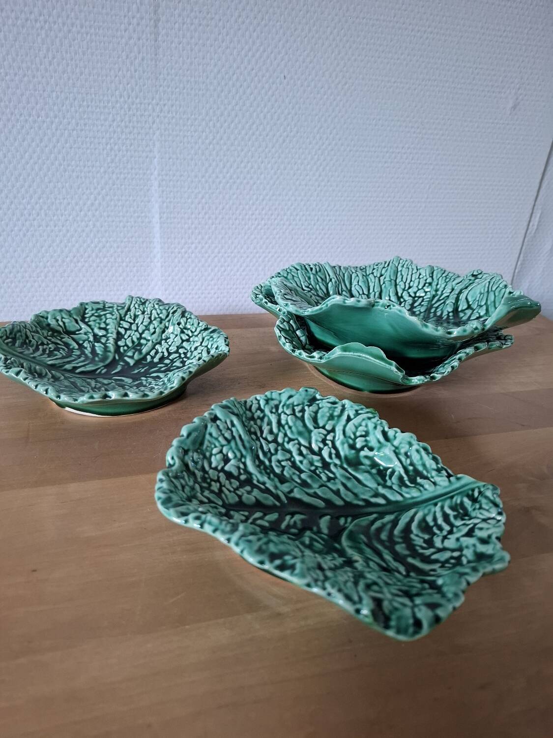 Vintage Sarreguemines slipware dishes