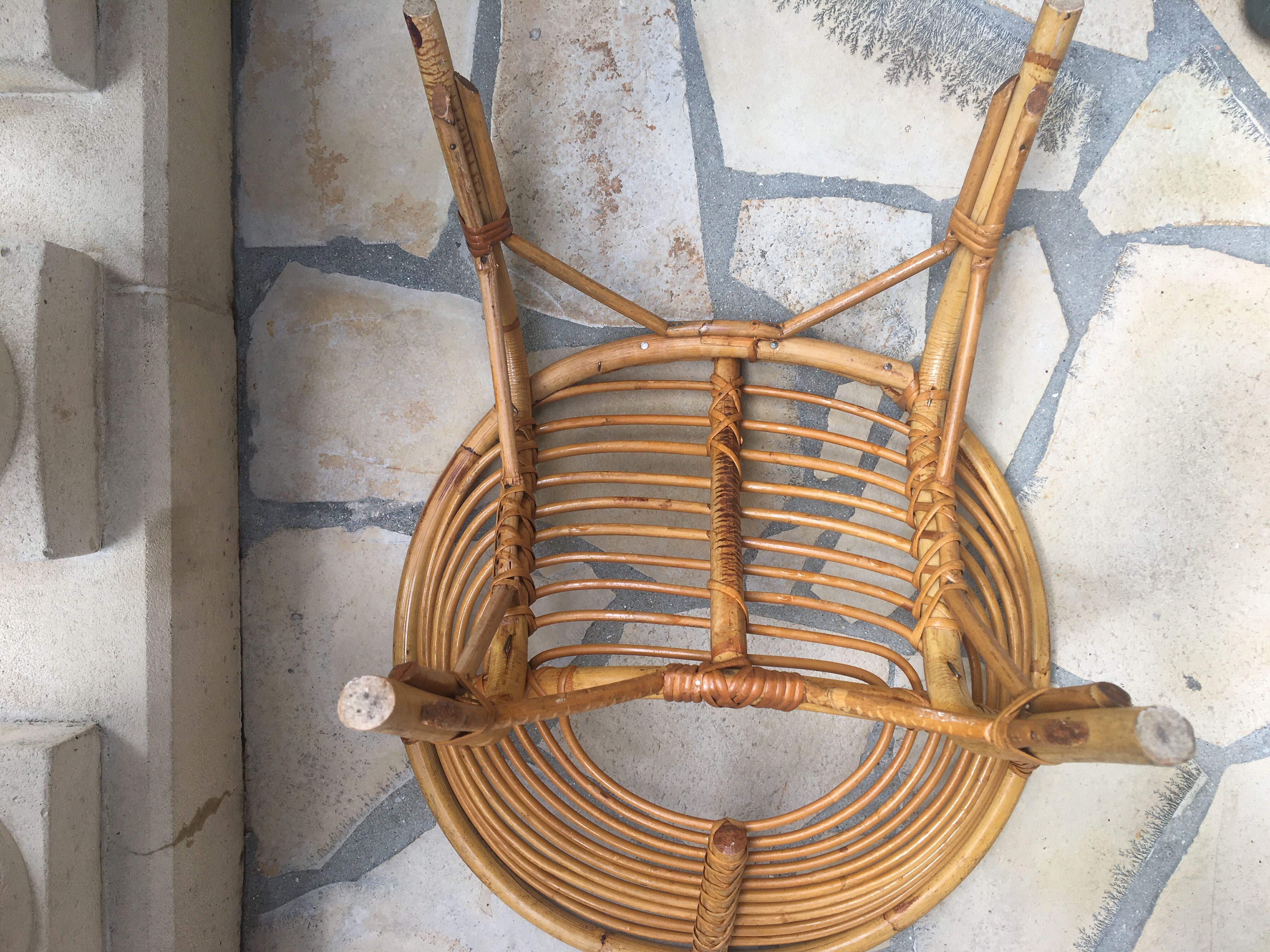 Rattan basket chair from the 60s