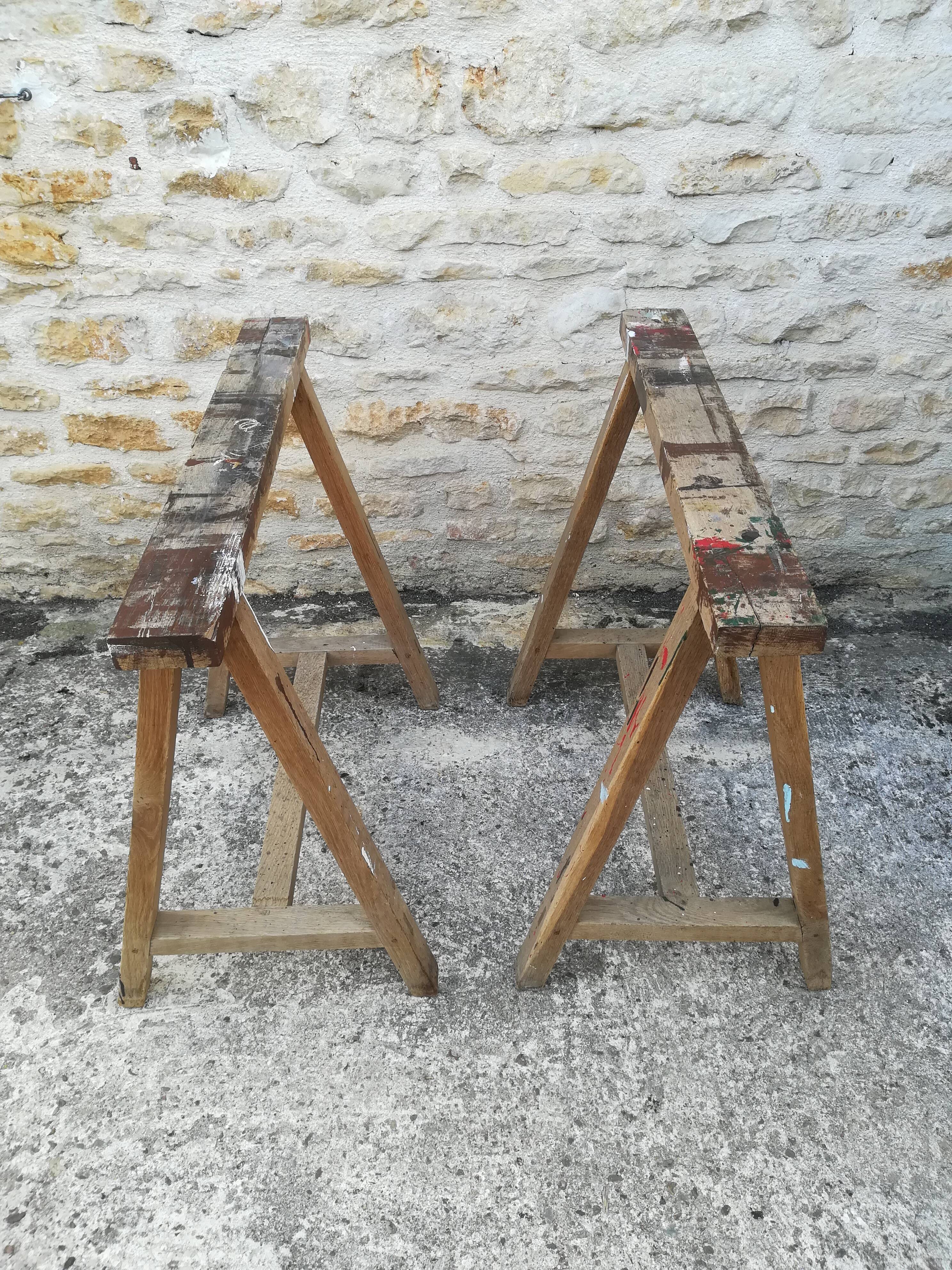 Farm table on trestles
