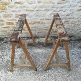 Farm table on trestles