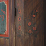 Rustic Farmhouse Folk Art Painted Bridal Cabinet dated 1818