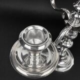 Pair of chrysalia silver metal 3-light candlestick holders