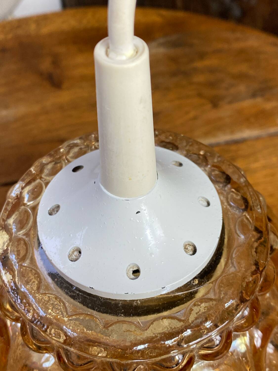 Suspension, baladeuse rétro en verre ambré