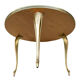 Table basse ronde verre noir fleuri structure en laiton D 60 cm vintage ⋆ Brocante Chic