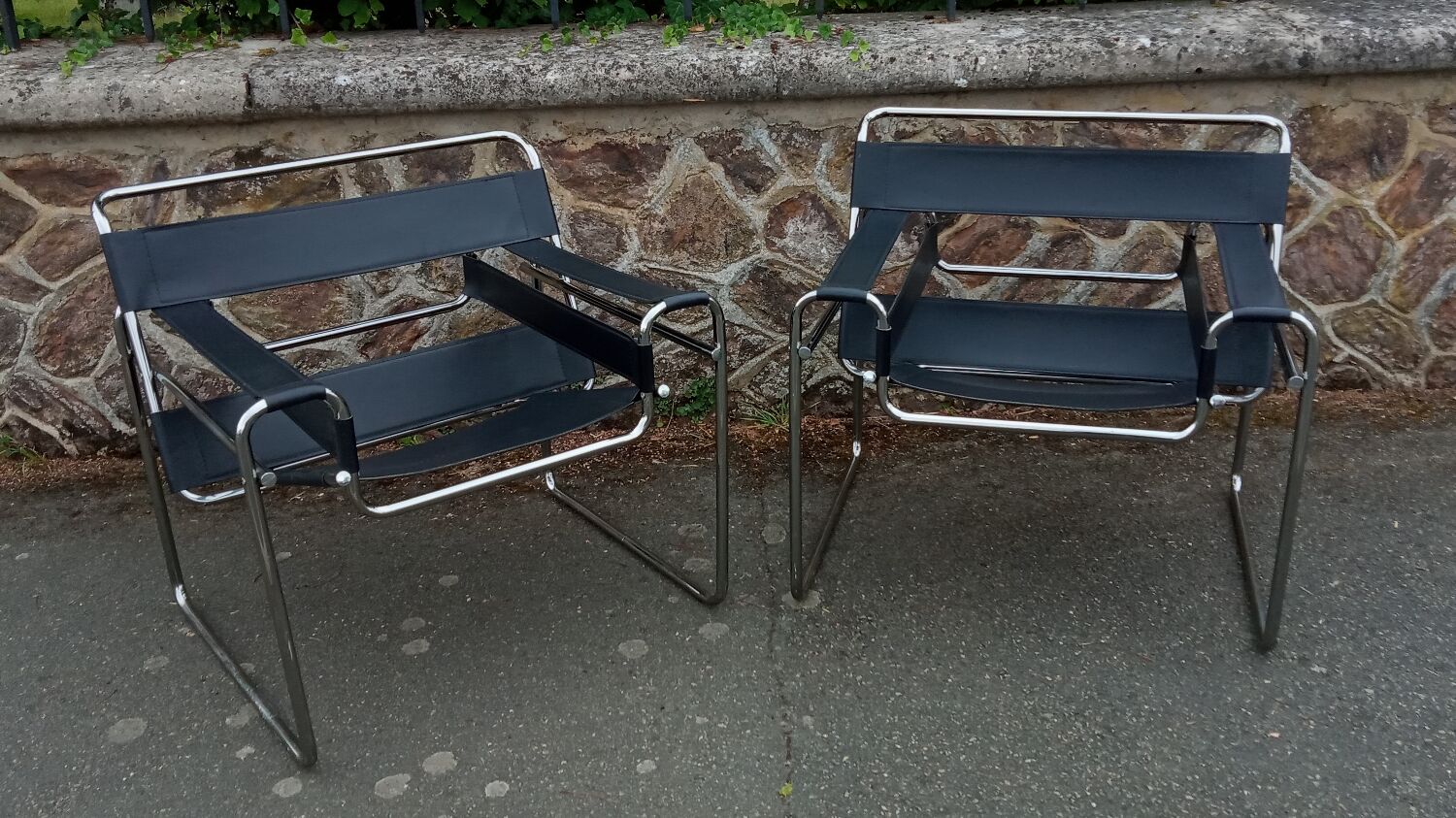 Pair of Wassily armchairs by Marcel Breuer
